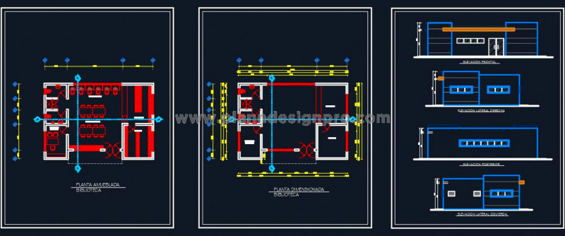 Free AutoCAD Drawing of a Public Library Layout